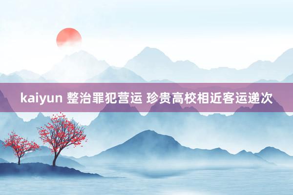 kaiyun 整治罪犯营运 珍贵高校相近客运递次