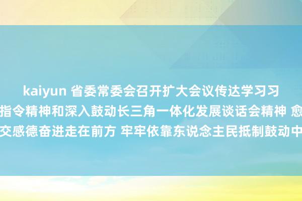 kaiyun 省委常委会召开扩大会议传达学习习近平总通知历练盐城焦虑指令精神和深入鼓动长三角一体化发展谈话会精神 愈加自愿地谨记移交感德奋进走在前方 牢牢依靠东说念主民抵制鼓动中国式当代化江苏新实践 信长星主理并言语