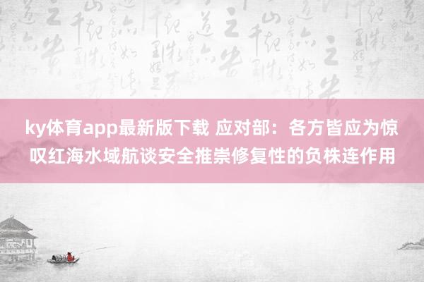 ky体育app最新版下载 应对部：各方皆应为惊叹红海水域航谈安全推崇修复性的负株连作用