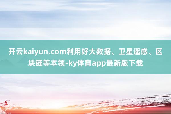 开云kaiyun.com利用好大数据、卫星遥感、区块链等本领-ky体育app最新版下载