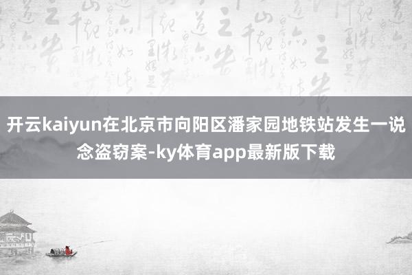 开云kaiyun在北京市向阳区潘家园地铁站发生一说念盗窃案-ky体育app最新版下载