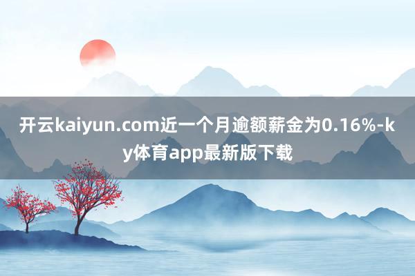 开云kaiyun.com近一个月逾额薪金为0.16%-ky体育app最新版下载