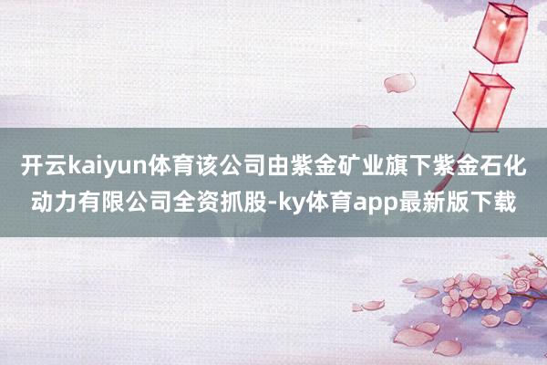 开云kaiyun体育该公司由紫金矿业旗下紫金石化动力有限公司全资抓股-ky体育app最新版下载